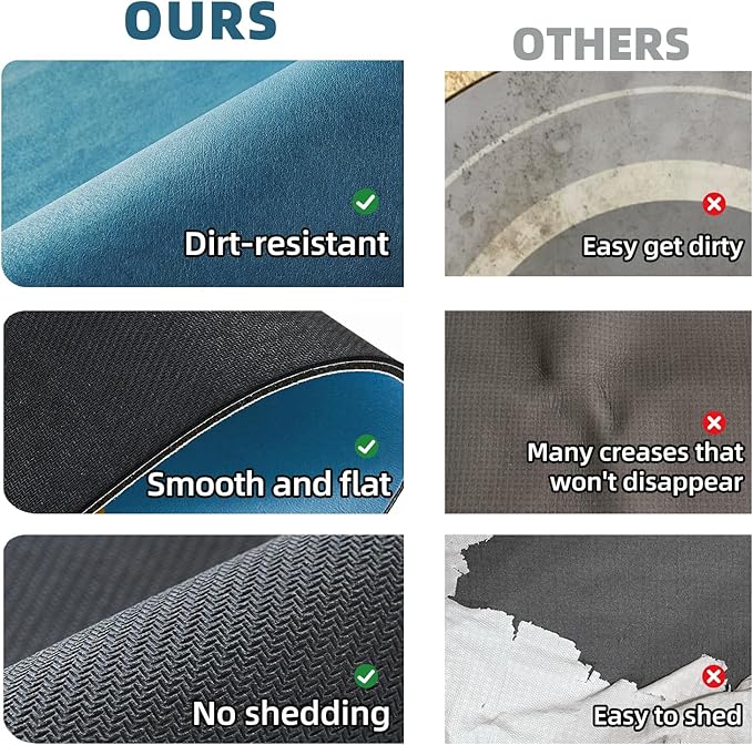 TYUU Bathroom Mat Quick Dry, Bathroom Rugs Non Slip Washable Thin Absorbent Bath Mat Fits Under Door Bathroom Floor Mat Perfect for Bath, Shower, or Sink 24"x60" Denim Blue