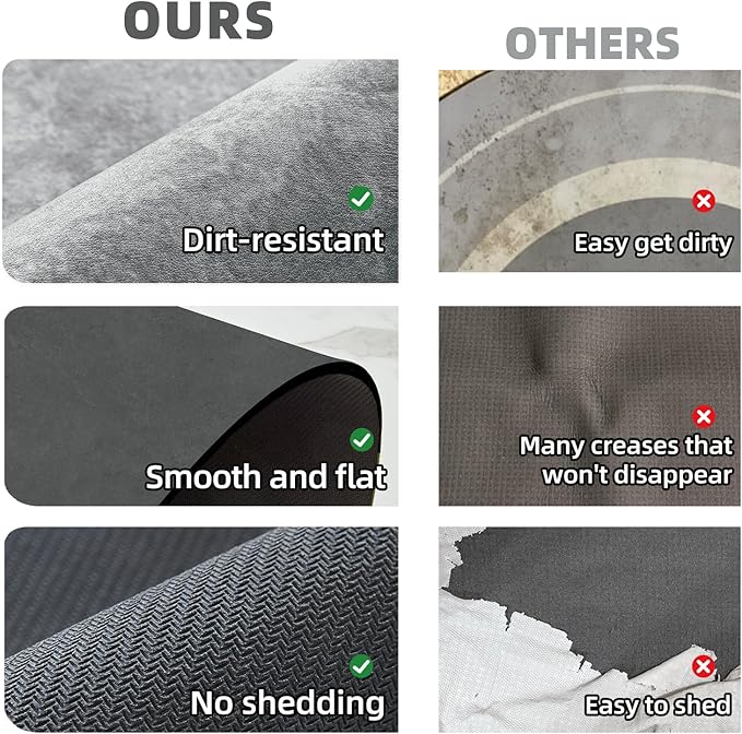 TYUU Bathroom Mat Quick Dry, Bathroom Rugs Non Slip Washable Thin Absorbent Bath Mat Fits Under Door Bathroom Floor Mat Perfect for Bath, Shower, or Sink 24"x48" Light Grey
