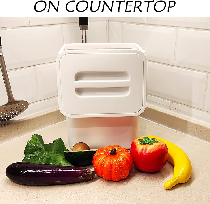 stonespace 1.3 Gal Kitchen Compost Bin, Hanging Trash Can for Cabinet Door | Under Sink Mountable, Compost Pail, For Kitchen, For Countertop