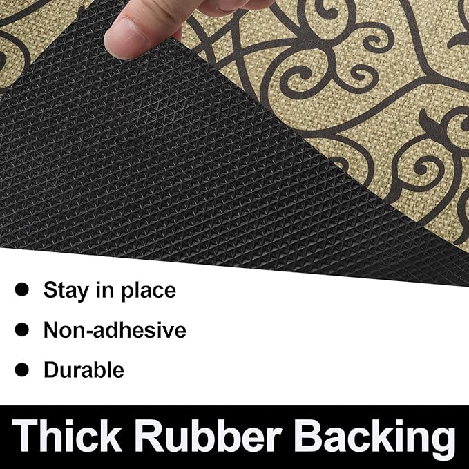 AiBOB Waterproof Under Sink Mat, Absorbent Quick Dry Sink Liners Protect Cabinets, Durable Shelf Liners, Slip Resistant and Non-Adhesive, 24X68, Black/Brown