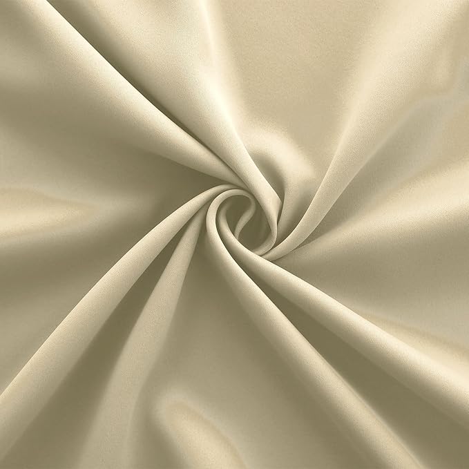 KOUFALL Small Window Curtains for Bathroom, Thermal Winter Insulated Short Curtain for Bedroom Kitchen, Wide 34 x Length 24 Inch,Beige