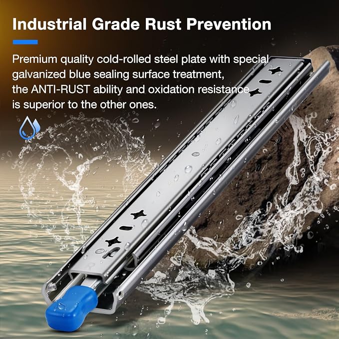Heavy Duty Locking Drawer Slides Full Extension Runners with Lock 12 14 16 18 20 22 24 26 28 30 32 34 36 38 40 Inch Side Mount Rails for Drawer Capacity 201lb 1 Pair