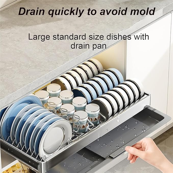 Pull out Cabinet Organizer,Under Sink Organizer, Pull out drawers for cupboards,Kitchen Storage,No Need Drill and Nailing,for Kitchen, Living Room, Home.(Silver,45.5 * 42 * 9cm)