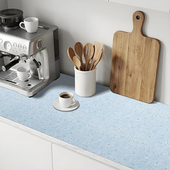 5Rolls*20'' X 72'' Blue Shelf Liner Drawer Liner for Kitchen Cabinet Non Adhesive, Strong Grip Anti Slip Cabinet Liners for Shelves, Oil-Proof Waterproof Cupboard Liner