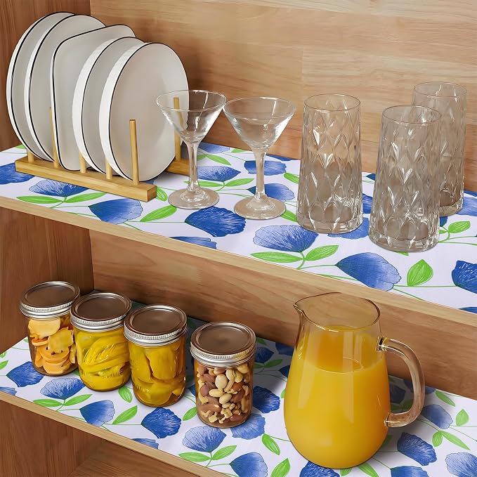 Non Adhesive Shelf Liner 10Rolls*12'' X 120'' Drawer Liner for Kitchen Cabinets, Waterproof Shelf Liners Durable Anti-Slip for Kitchen Cabinets Cupboard Liner