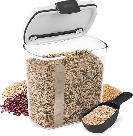 ProKeeper 2.5-Quart Grain Storage Container with Hinged Lid, Clear – BPA-Free, Airtight Seal, 5.5 x 7.65 x 7.25"
