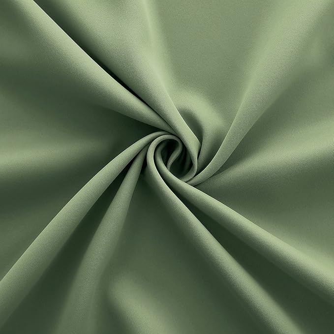 KOUFALL Kitchen Curtains 30 Inch Length,Not See Through Blackout Window Curtain Panels for Bathroom,Sage Green