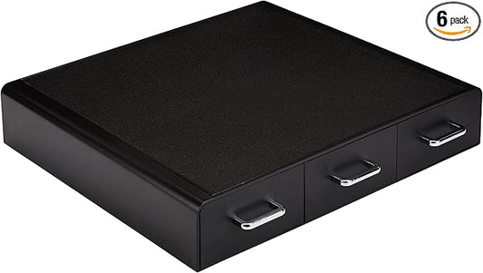 Amazon Basics K-Cup Compatible Coffee Pod Storage Drawer, 3 Easy-Open Drawers, 36 Pod Capacity, Black (Pack of 6)