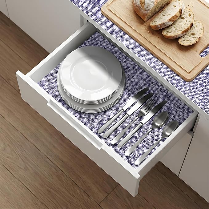 Shelf and Drawer Liner for Kitchen Cabinets 12'' X 120'' Non Adhesive Shelf Paper Strong Grip Anti Slip Cabinet Liners for Shelves, Oil-Proof Waterproof Cupboard Liner