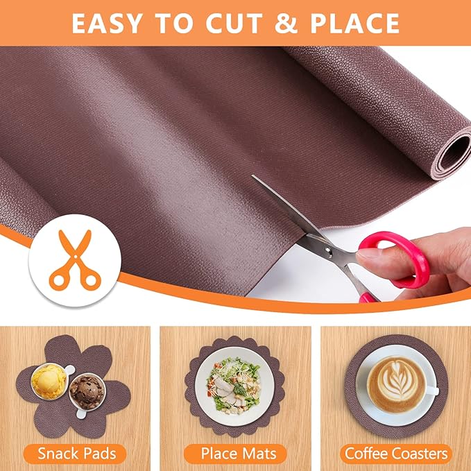 WochiTV Shelf Liner for Cabinets, Drawer Non Adhesive Non Slip Foam Mat for Kitchen, Pantry, Bathroom, Cupboard, Garage, Closet, Shelves, Drawer, Tool Box, Brown 17.5 x 118 inches