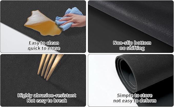 Under Sink Mats-20" x 16" (Cut-to-Fit) Absorbent Shelf Liner for Kitchen&Bathroom Cabinets | Non-Slip, Quick-Dry Cabinet Liner for Under Sink, Vanity & Utility Storage (Navy,20''x16'')