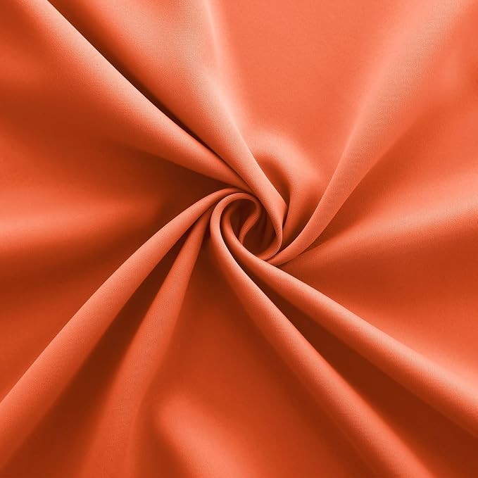 KOUFALL Fall Kitchen Cafe Curtains 24 Inch Length for Window Over Sink,Orange Autumn Pumpkin Color Blackout Decorative Curtains