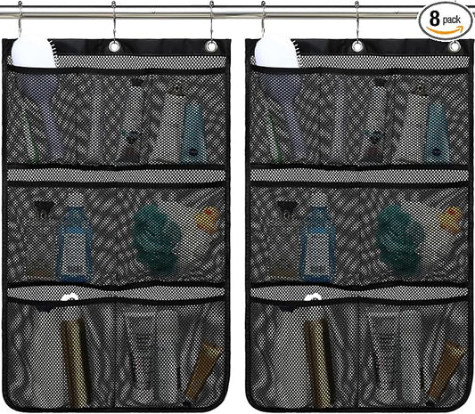 Fammart Mesh Shower Caddy Hanging, Quick-Drying Shower Organizer with 7 Pockets, Portable Bathroom Organizers and Storage for Shampoo, Soap, Loofah, Travel, and Cruise Essentials