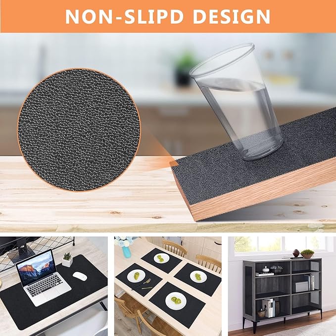 WochiTV Shelf Liner for Cabinets, Drawer 20 x 118 inches, Non Adhesive Non Slip Foam Rubber Mat for Kitchen, Pantry, Bathroom, Cupboard, Garage, Closet, Shelves, Drawer, Tool Box, Black