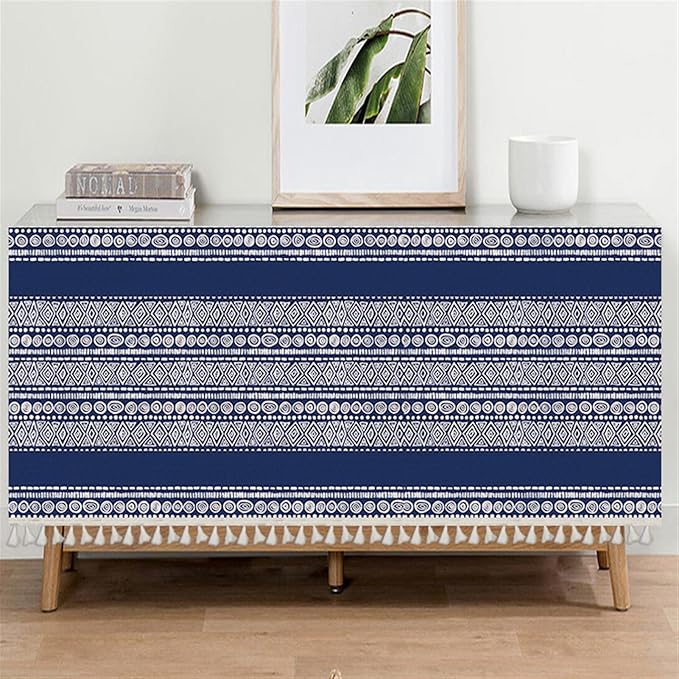 Kitchen Curtain Under The Sink Privacy Dust Proof Cabinet Curtains Short Curtains for Kitchen Waredore Laundry Room Navy Blue, 55.1" W x 17.7" L (Pack of 1)