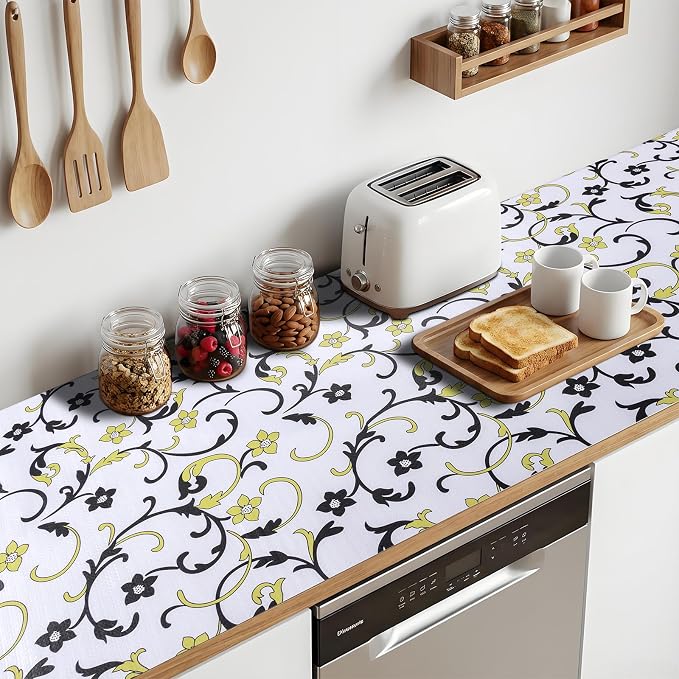 Shelf Liners Non Adhesive 10Rolls*17.7'' X 96'' Drawer Liner for Kitchen Cabinets, Waterproof Shelf Liners Durable Anti-Slip for Kitchen Cabinets Cupboard Liner