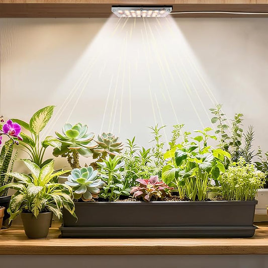 Under Shelf Grow Light, USB Powered Adhesive Stick On LED Under Cabinet Puck Light with Timer, Full Spectrum High PPFD Small Plant Light for Shelves, Indoor Plants, Terrarium, Display Case (3500K)