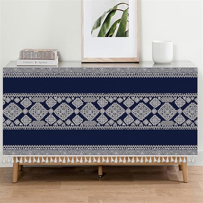 Kitchen Curtain Under The Sink Privacy Dust Proof Cabinet Curtains Short Curtains for Kitchen Waredore Laundry Room Navy Blue, 55.1" W x 17.7" L (Pack of 1)
