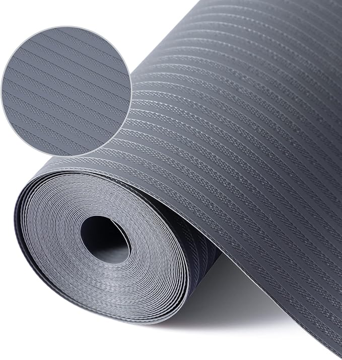 Mcrbeay Shelf Liners for Kitchen Cabinets, 22Inch x 20Ft, Non Adhesive Shelf Liner, Non-Slip Kitchen Drawer Liners, Waterproof Durable Cabinet Liners for Shelves, Refrigerator, Pantry, Dark Gray
