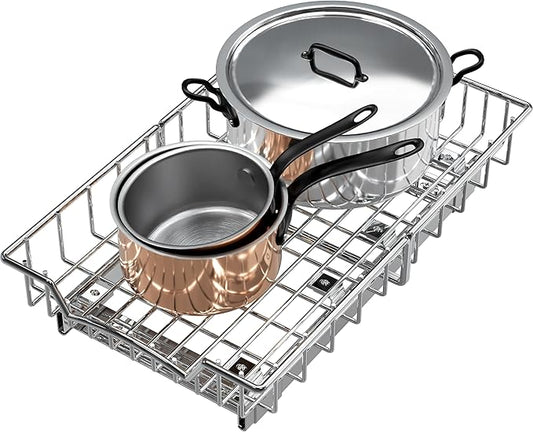Simple Houseware Under Cabinet Pull Out Sliding Shelf Drawer Organizer, 18" D x 11" W