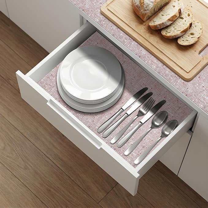 10Rolls*12'' X 120'' Shelf Liners Drawer Liner for Kitchen Cabinet Non Adhesive, Strong Grip Anti Slip Cabinet Liners for Shelves, Oil-Proof Waterproof Cupboard Liner