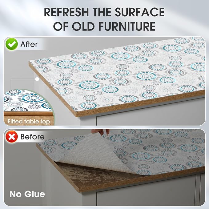 Drawer and Shelf Liner, Non-Slip Kitchen Cabinet Liners Non-Adhesive Thick Strong Grip Waterproof Washable Mats Protect Dresser Shelves Cupboard Bathroom Cabinets, Spiral, 12 in X 20 FT