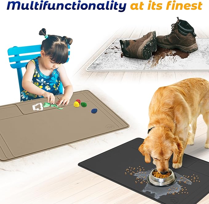 The Original Under Sink Mat - Silicone Waterproof mat, Trimmable, Easy to Clean, Kitchen cabinet liner, Under sink protector mats, Drip Tray with Lip - 34" x 22" or smaller