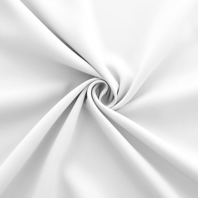 KOUFALL Small Window Curtains White Short 36 Inch Length Semi Blackout for Kitchen Bathroom Door Laundry Room