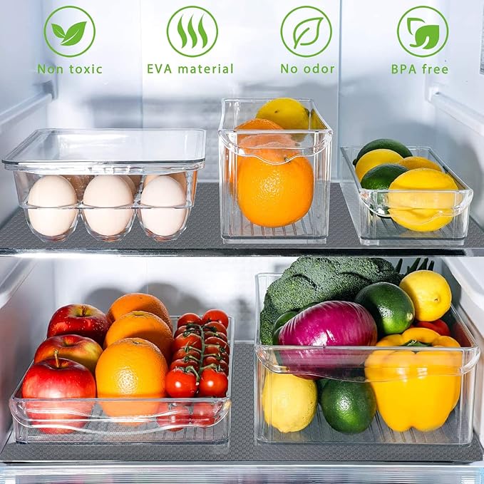 WochiTV Shelf Liner for Cabinets, Drawer 11.8 Inch x 4.9 Feet, Non Slip EVA Plastic Oil Proof and Slippery Protection Pad for Kitchen Dish Plate Shelf, Organizer, Closet, Cupboard, Grey