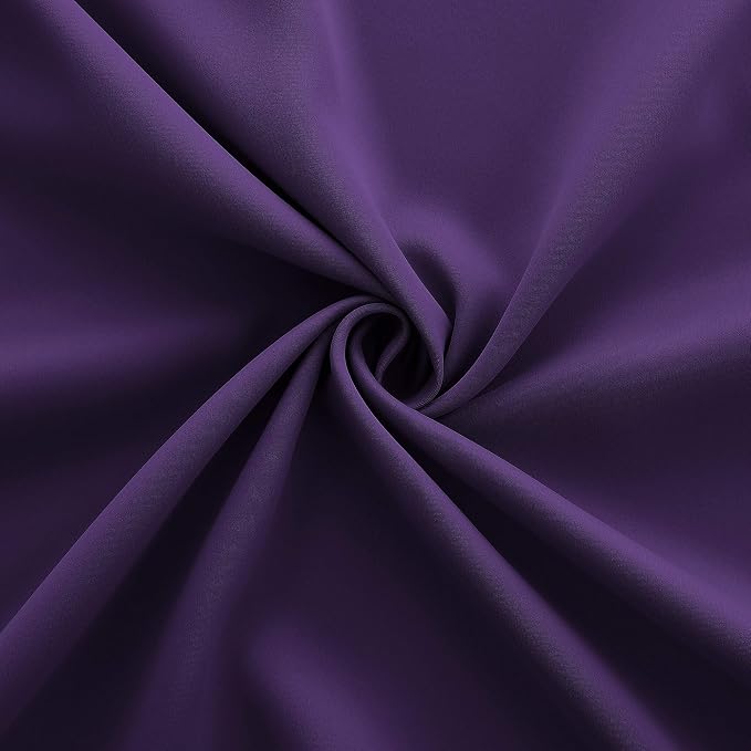 KOUFALL Dark Purple Curtains for Bathroom Window,Small Curtains for Kitchen,Royal Purple,30 Inch Length
