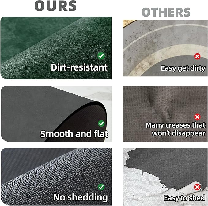 TYUU Bathroom Mat Quick Dry, Bathroom Rugs Non Slip Washable Thin Absorbent Bath Mat Fits Under Door Bathroom Floor Mat Perfect for Bath, Shower, or Sink 24"x60" Dark Green