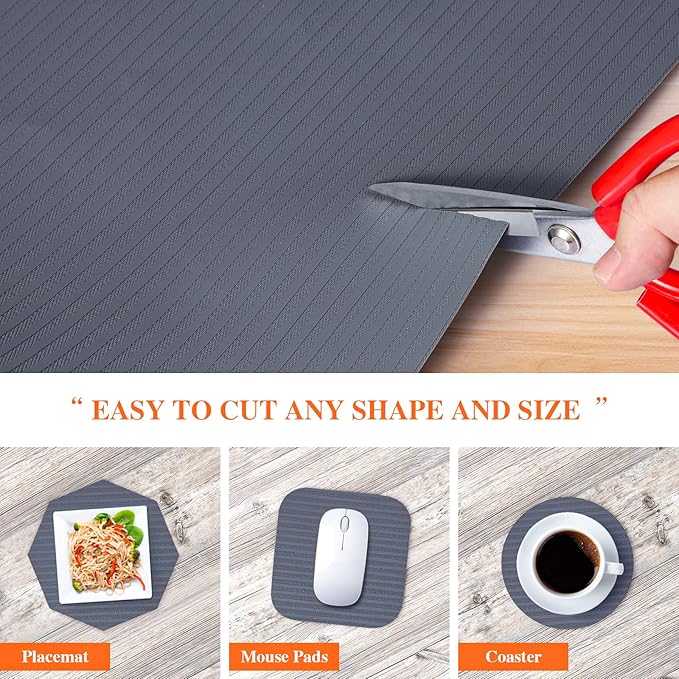 Mcrbeay Shelf Liners for Kitchen Cabinets, 22Inch x 20Ft, Non Adhesive Shelf Liner, Non-Slip Kitchen Drawer Liners, Waterproof Durable Cabinet Liners for Shelves, Refrigerator, Pantry, Dark Gray