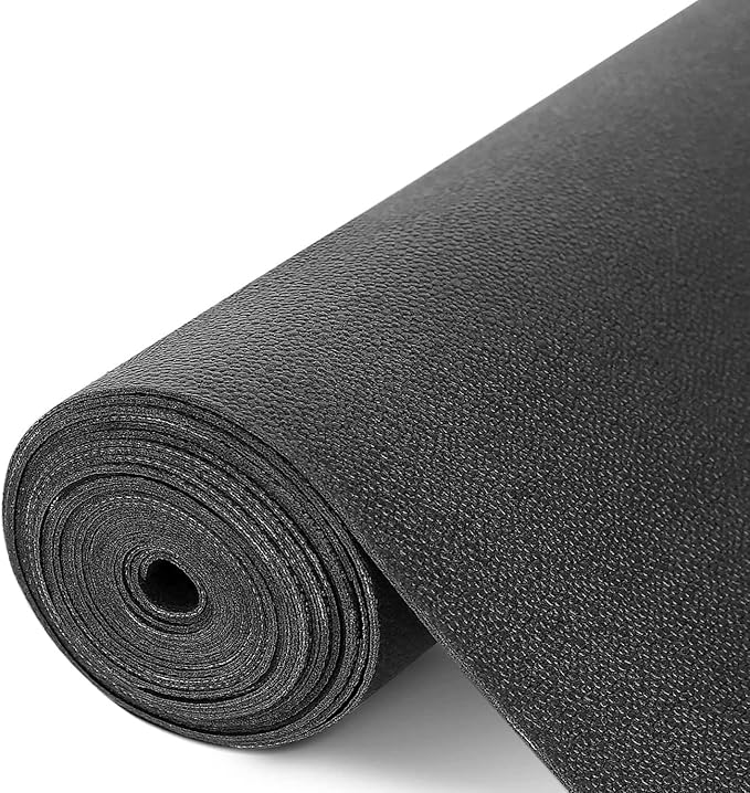 WochiTV Shelf Liner for Cabinets, Drawer Non Adhesive Non Slip Foam Mat for Kitchen, Pantry, Bathroom, Cupboard, Garage, Closet, Shelves, Drawer, Tool Box, Black 23.6 x 236 inches