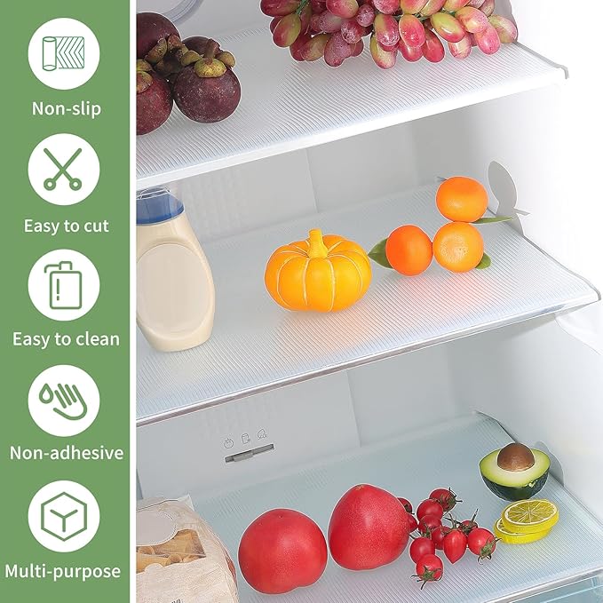 Shelf Liners 24 inch x 20 ft Shelf Liners for Kitchen cabinets nonstick Shelf Lining Drawer Mats EVA Protector for Cupboard (Clear Ribbed,24 inch x 20 ft)