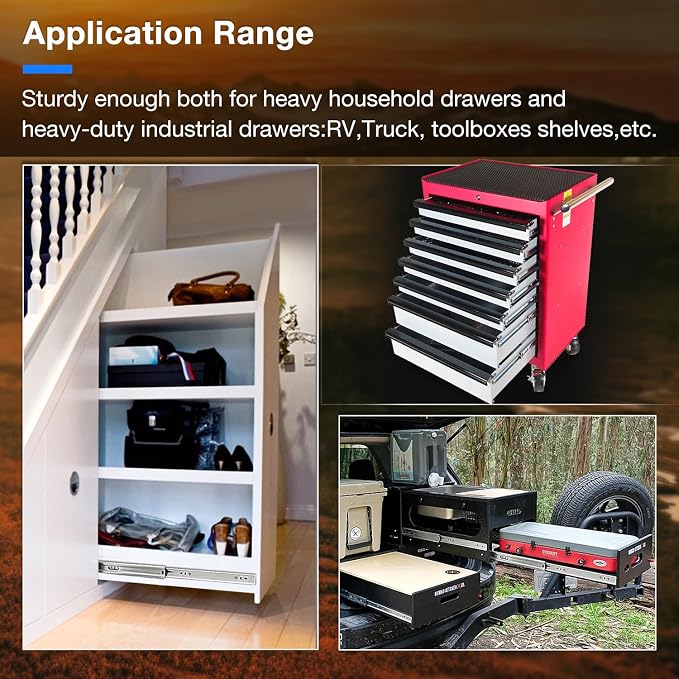Heavy Duty Drawer Slides Full Extension Runners 12 14 16 18 20 22 24 26 28 30 32 34 36 38 40 Inch Side Mount Rails for Drawer Capacity 201 lb 1 Pair