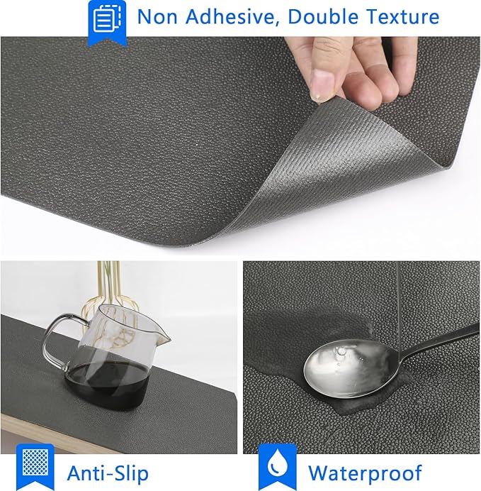 WochiTV Shelf Liner for Cabinets, Drawer Non Adhesive Non Slip Foam Mat for Kitchen, Pantry, Bathroom, Cupboard, Garage, Closet, Shelves, Drawer, Tool Box, Gray 11.8 x 236 inches