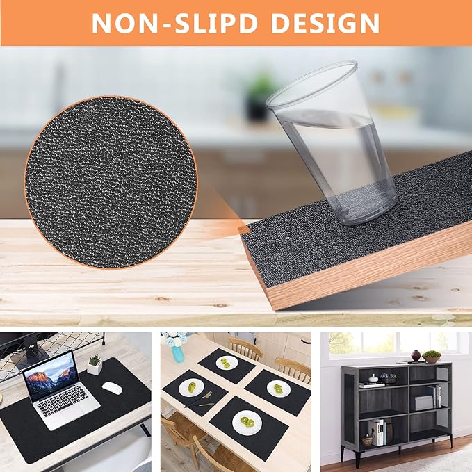 WochiTV Shelf Liner for Cabinets, Drawer Non Adhesive Non Slip Foam Mat for Kitchen, Pantry, Bathroom, Cupboard, Garage, Closet, Shelves, Drawer, Tool Box, Black 17.5 x 118 inches