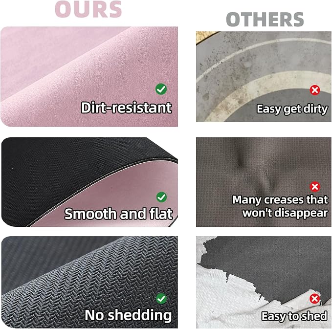 TYUU Pink Bath Mat, Bathroom Rugs Non Slip Washable Thin Absorbent Quick Dry Bath Mat Fits Under Door Bathroom Floor Mat Perfect for Bath, Shower, or Sink 24"x48" Pink