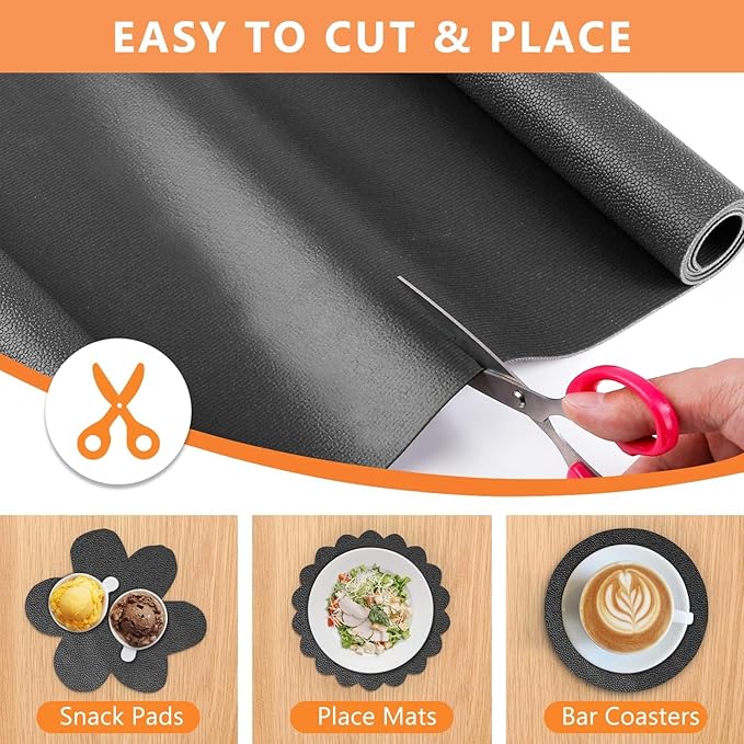 WochiTV Shelf Liner for Cabinets, Drawer Non Adhesive Non Slip Foam Mat for Kitchen, Pantry, Bathroom, Cupboard, Garage, Closet, Shelves, Drawer, Tool Box, Black 13.78 x 236.2 inches