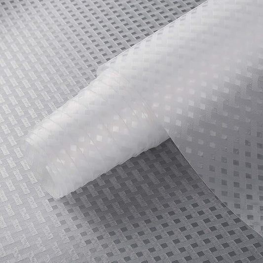 HooTown Shelf Liner Kitchen Cabinet Drawer Mats 23.6 Inch Wide x 78.7 Inch Long, Non Slip EVA Plastic Water Resistant Pad for Bathroom Drawers,Shoe Shelves, Under Sink, Clear