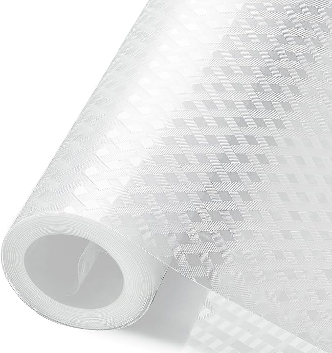 Refrigerator Liner, Waterproof Shelf and Drawer Liners for Kitchen Cabinet, Bathroom Under Sink Mat Non Adhesive Fridge Liner EVA Place Mats Roll - Clear 12"×118"
