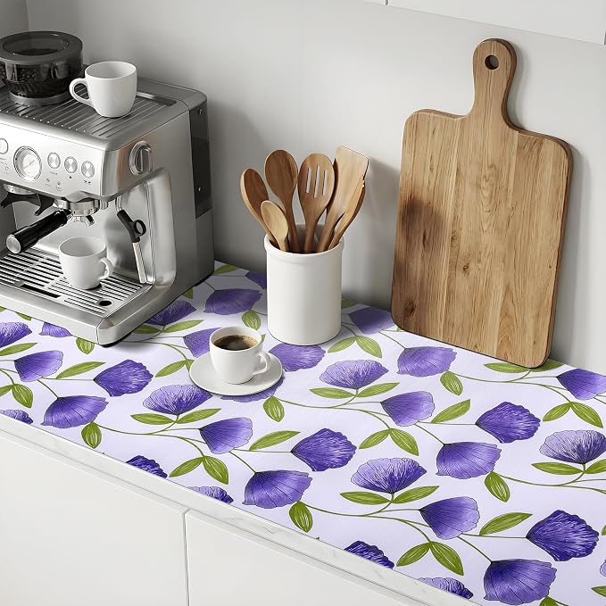 Shelf and Drawer Liner for Kitchen Cabinets 10Rolls*17.7'' X 96'' Non Adhesive Shelf Paper Strong Grip Anti Slip Cabinet Liners for Shelves, Oil-Proof Waterproof Cupboard Liner