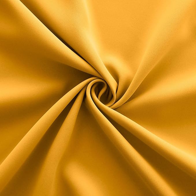 KOUFALL Mustard Yellow Curtains for Kitchen,Blackout Small Window Curtains for Bathroom,36 Inch Long