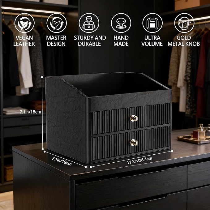 Cologne Organizer for Men, Black Cologne Stand, Organizador de Perfumes Gifts for Valentine's Day, Layer Mens Cologne Organizer for Bathroom, Mens Dresser Top Organizer for Bedroom