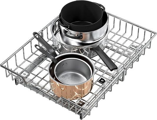 Simple Houseware Under Cabinet Pull Out Sliding Shelf Drawer Organizer, 18" D x 14" W