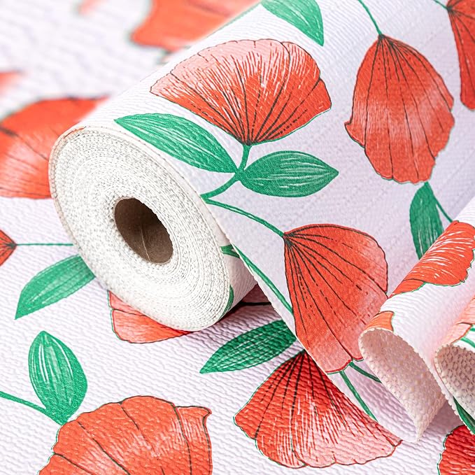 Non Adhesive Shelf Liner 5Rolls*17.7'' X 96'' Drawer Liner for Kitchen Cabinets, Waterproof Shelf Liners Durable Anti-Slip for Kitchen Cabinets Cupboard Liner