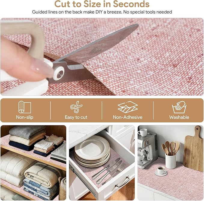 20'' X 72'' Shelf Liners Drawer Liner for Kitchen Cabinet Non Adhesive, Strong Grip Anti Slip Cabinet Liners for Shelves, Oil-Proof Waterproof Cupboard Liner