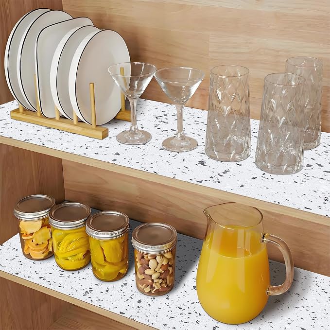 3Rolls*12'' X 120'' Shelf Liners Drawer Liner for Kitchen Cabinet Non Adhesive, Strong Grip Anti Slip Cabinet Liners for Shelves, Oil-Proof Waterproof Cupboard Liner