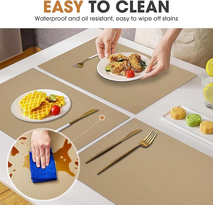 Drawer and Shelf Liner, Non-Slip Kitchen Cabinet Liners Non-Adhesive Thick Strong Grip Waterproof Washable Mats Protect Dresser Shelves Cupboard Bathroom Cabinets, Beige, 12 in X 20 FT