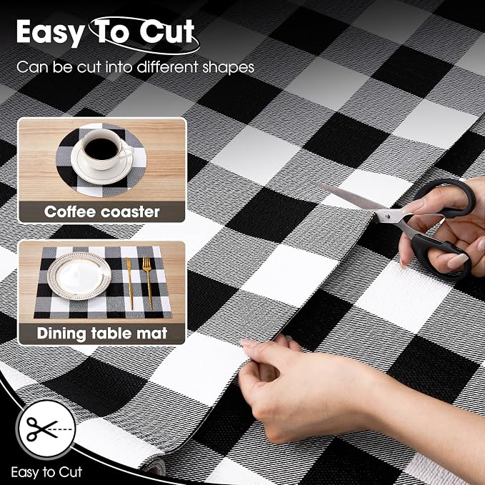 Drawer and Shelf Liner, Non-Slip Kitchen Cabinet Liners Non-Adhesive Thick Strong Grip Waterproof Washable Mats Protect Dresser Shelves Cupboard Bathroom Cabinets, Buffalo Plaid, 12 in X 20 FT